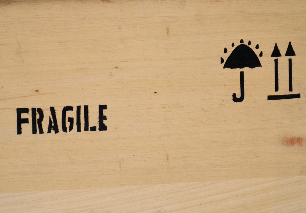 fragile logo on board